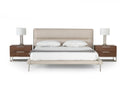 bergeron - contemporary cream woven fabric bed