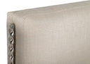 bergeron + lorenzo - contemporary cream fabric + light oak 4-piece bedroom set