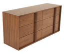 Lambert + Berlin - Modern Beige Fabric + Walnut 4-Piece Bedroom Set