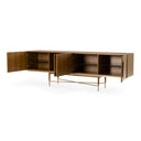 Bernard Mid-Century Modern Walnut & Gold Buffet