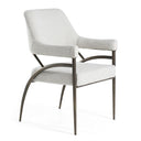 Betty - Modern Off-White Fabric + Bronze Dining Chair