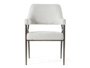 Betty - Modern Off-White Fabric + Bronze Dining Chair