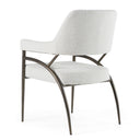 Betty - Modern Off-White Fabric + Bronze Dining Chair