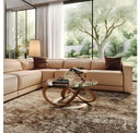 Hagerty - Modern Brown Leather Sofa with 2 Power Recliners