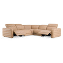 Bianca - Modern Brown Leather Sectional Sofa w/ 3 Recliners