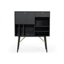 Billy Modern Black Oak & Gold Extendable Dining Table