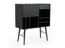 Billy Modern Black Oak & Gold Tall Buffet
