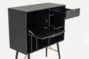 Billy Modern Black Oak & Gold Tall Buffet