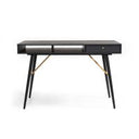 Buchtel - Mid-Century Modern Medium Grey + Gold Arm + Black Counter Chair
