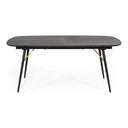 Billy Modern Black Oak & Gold Extendable Dining Table