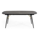 Buchtel - Mid-Century Modern Dark Grey + Gold Arm + Black Counter Chair