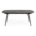 Billy Modern Black Oak & Gold Extendable Dining Table