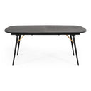 Billy Modern Black Oak & Gold Extendable Dining Table