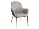 Blanton - Modern Grey Leatherette & Gold Accent Chair