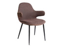 Bontura - Modern Brown Fabric & Leatherette Accent Chair