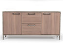Boston Modern Brown Oak & Faux Concrete Office File Cabinet