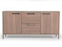 Boston Modern Brown Oak & Faux Concrete Office File Cabinet