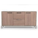 Boston Modern Glass & Faux Concrete Reversible Desk