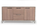 Boston Modern Brown Oak & Faux Concrete Office File Cabinet