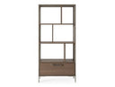Maze - Elm Grey & Gold Bookcase