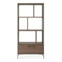 Boston Modern Brown Oak & Faux Concrete Bookcase