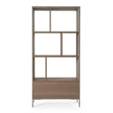 Boston Modern Brown Oak & Faux Concrete Bookcase