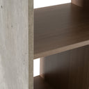 Boston Modern Brown Oak & Faux Concrete Bookcase