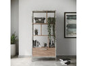 Boston Modern Brown Oak & Faux Concrete Bookcase