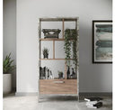 Boston - Modern Brown Oak & Brushed Stainless Steel Chest