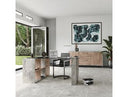 Boston Modern Brown Oak & Faux Concrete Office File Cabinet