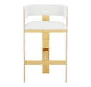 Boswell - Modern Grey Faux Leather + Black Barstool