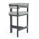 Boswell - Modern Grey Faux Leather + Black Counter Chair