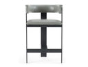 Boswell - Modern Grey Faux Leather + Black Counter Chair