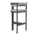 Boswell - Modern Grey Faux Leather + Black Counter Chair