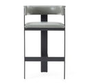 Boswell - Modern Grey Faux Leather + Black Counter Chair