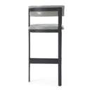 Boswell - Modern Grey Faux Leather + Black Barstool