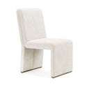Bounty - Modern White Ceramic + Antique Brass Dining Table
