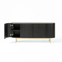 Bowie - Mid-Century Modern Black Oak + Brass Buffet