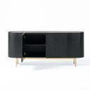 Bowie - Mid-Century Modern Black Oak + Brass Buffet