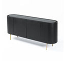 Bowie - Mid-Century Modern Black Oak + Brass TV Stand