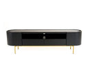 Bowie - Mid-Century Modern Black Oak + Brass Buffet