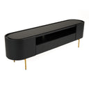 Bowie - Mid-Century Modern Black Oak + Brass TV Stand