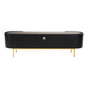 Bowie - Mid-Century Modern Black Oak + Brass TV Stand
