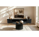 Bowie - Mid-Century Modern Black Oak + Brass Buffet