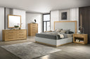 Santa Barbara - Modern Grey Fabric + Natural Bedroom Set