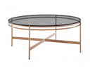 Javier Modern Glass & Gold Round Coffee Table