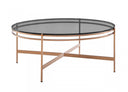Bradford - Modern Smoked Glass & Rosegold Coffee Table