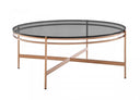 Bradford - Modern Smoked Glass & Rosegold Coffee Table