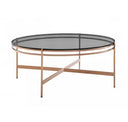 Bradford - Modern Smoked Glass & Rosegold End Table