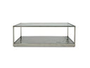 Braxton - Contemporary Clear Wave Glass Coffee Table